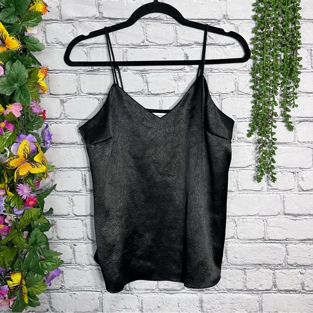 ]💙2/$40💙Nine West Black Spaghetti Strap Embellished Blouse Size Small